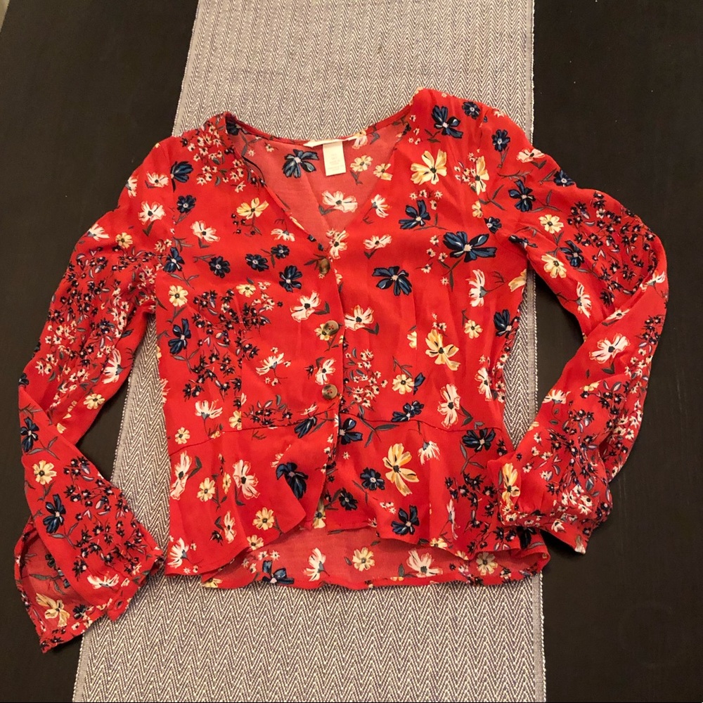 H&M Silky Peplum Top